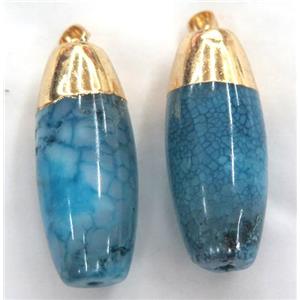 blue agate barrel pendant, approx 18-45mm [GMPDA3330]