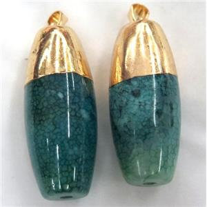 green agate barrel pendant, approx 18-45mm [GMPDA3331]