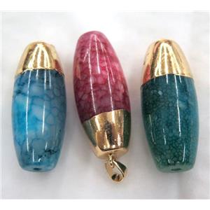 agate pendant, barrel, mixed color, approx 18-45mm [GMPDA3333]
