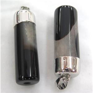 agate druzy column pendant, approx 14-40mm [GMPDA3345]