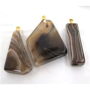 coffee Agate pendant, freeform, approx 15-50mm [GMPDA3349]