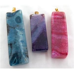mix Agate tube pendant, approx 15-50mm [GMPDA3358]