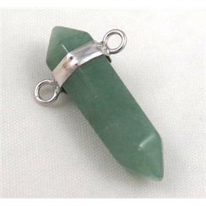 green aventurine bullet pendant with 2holes, approx 10-30mm [GMPDA3390]