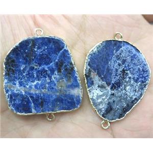 blue sodalite slice connector, flat freeform, approx 20-40mm [GMPDA3430]