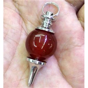 red agate carnelian pendant, platinum plated, approx 18-30mm [GMPDA3470]
