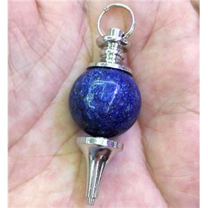 lapis lazuli pendant, platinum plated, approx 18-30mm [GMPDA3471]