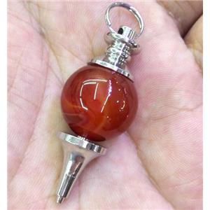 red agate pendant, platinum plated, approx 18-30mm [GMPDA3474]