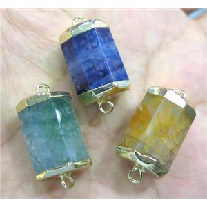 mix agate column connector, gold plated, approx 13x20mm [GMPDA3478]