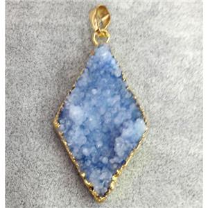 druzy quartz pendant, gold plated, approx 20-30mm [GMPDA3547]