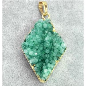 druzy quartz pendant, gold plated, approx 20-30mm [GMPDA3548]
