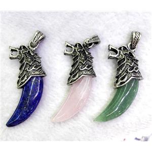 gemstone pendant, cattle horn, approx 16-45mm [GMPDA3583]