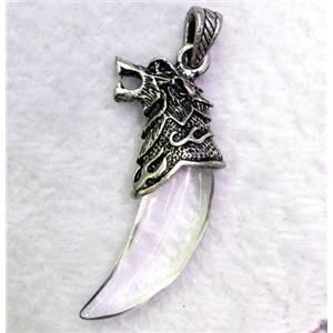 gemstone pendant, cattle horn, approx 16-45mm [GMPDA3588]