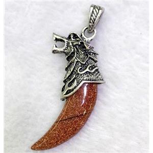 gemstone pendant, cattle horn, approx 16-45mm [GMPDA3595]