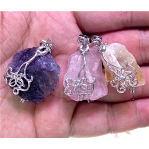 gemstone pendant, freeform, approx 16-25mm [GMPDA3608]