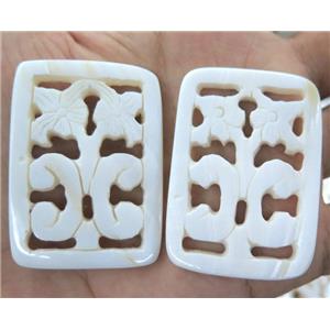 Mother of pearl shell pendant, rectangle, approx 37-50mm [GMPDA3715]