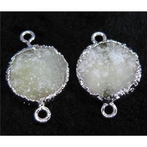 druzy quartz connector, round, approx 15mm dia [GMPDA3765]