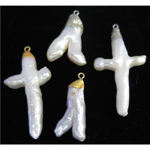 white freshwater pearl pendant, mix shape, approx 12-50mm [GMPDA3877]