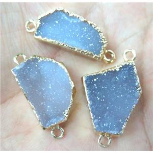 druzy agate connector, freeform, approx 15-25mm [GMPDA3980]