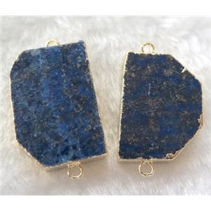 Lapis Lazuli connector, freeform, gold plated, approx 15-30mm [GMPDA4021]