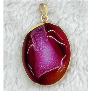 druzy agate pendant, freeform, approx 20-35mm [GMPDA4039]