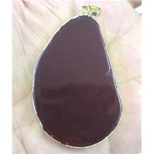 red agate teardrop pendant, approx 25-45mm [GMPDA4058]