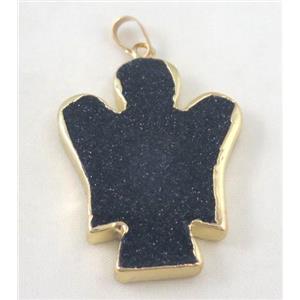 blue sand pendant, angle, flat, approx 30-40mm [GMPDA4063]