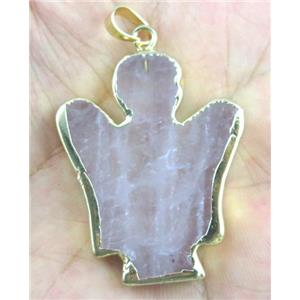 clear quartz pendant, angle, flat, approx 30-40mm [GMPDA4065]