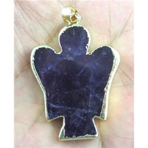 amethyst pendant, angle, flat, approx 30-40mm [GMPDA4066]