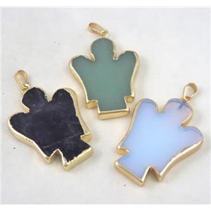 gemstone pendant, angle, flat, approx 30-40mm [GMPDA4067]