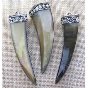 cattle bone pendant, horn, mix color, approx 15-70mm [GMPDA4083]