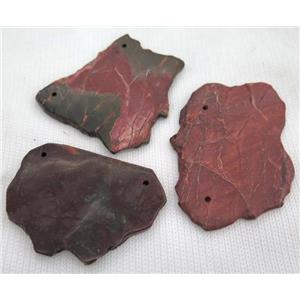red Turquoise slice pendant with 2holes, freeform, approx 30-70mm [GMPDA4103]