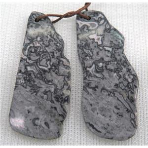 grey Picture Jasper slice pendant, freeform, approx 15-50mm [GMPDA4104]