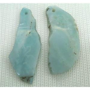 Amazonite slice pendant, freeform, blue, approx 15-50mm [GMPDA4107]