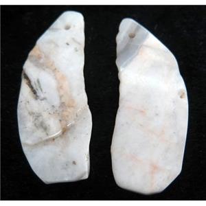White Agate slice pendant, freeform, approx 15-50mm [GMPDA4108]