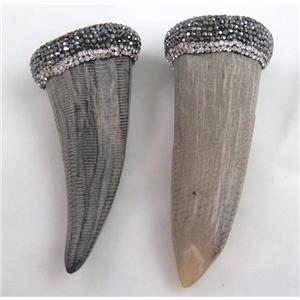 cattle horn pendant paved rhinestone, approx 15-80mm [GMPDA4164]