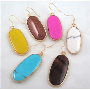 mix gemstone earring, colorfast, approx 15-37mm [GMPDA4236]