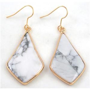 white turquoise earring, colorfast, approx 20-40mm [GMPDA4242]
