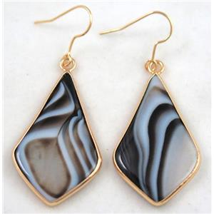 agate earring, colorfast, approx 20-40mm [GMPDA4244]