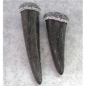 cattle horn pendant paved rhinestone, approx 25-80mm [GMPDA4366]