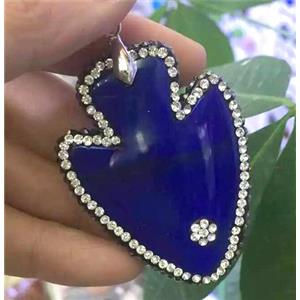 Agate slice pendant paved rhinestone, approx 25-45mm [GMPDA4568]