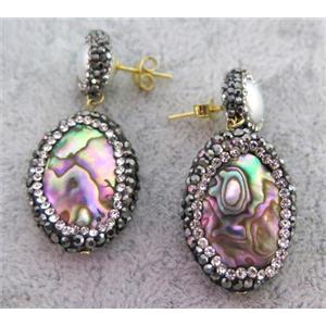 gemstone earring paved rhinestone, approx 15-25mm [GMPDA4661]