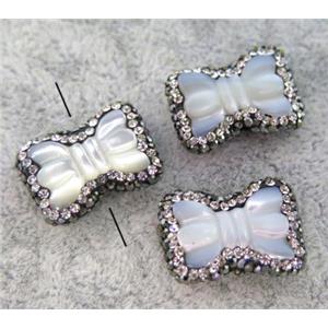 pearl shell bead paved rhinestone, butterfly, approx 12-18mm [GMPDA4671]