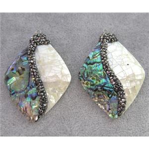 gemstone bead paved rhhinestone, approx 35-50mm [GMPDA4690]