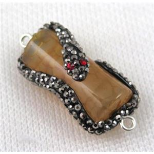 gemstone connector paved rhinestone, approx 15-30mm [GMPDA4910]