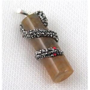 gemstone pendant paved rhinestone, approx 15-40mm [GMPDA4915]