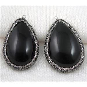 gemstone pendant paved rhinestone, approx 30-45mm [GMPDA4971]