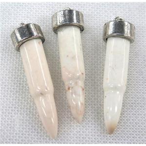 white turquoise pendant, bullet, approx 11-53mm [GMPDA5016-S]
