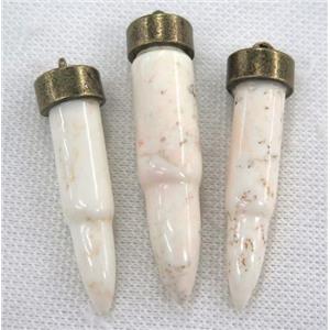 white turquoise pendant, bullet, approx 11-53mm [GMPDA5017-S]