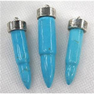 blue turquoise pendant, bullet, approx 11-53mm [GMPDA5018-S]