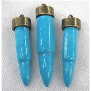 blue turquoise pendant, bullet, approx 11-53mm [GMPDA5019-S]